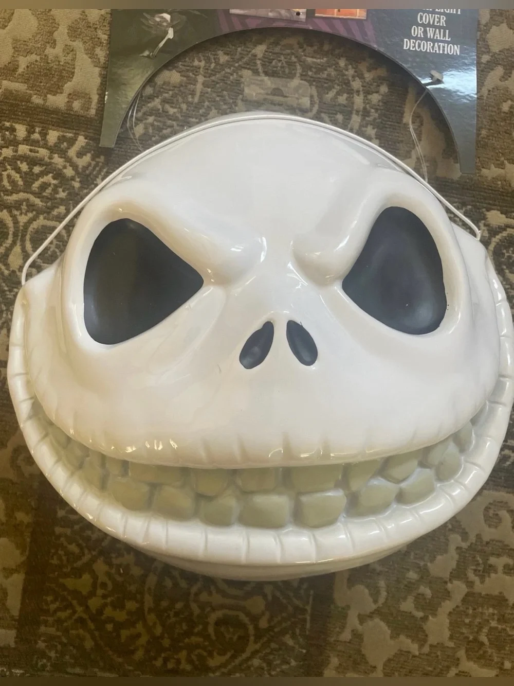 Jack Skellington White Porch Light Cover Wall Decor NWT